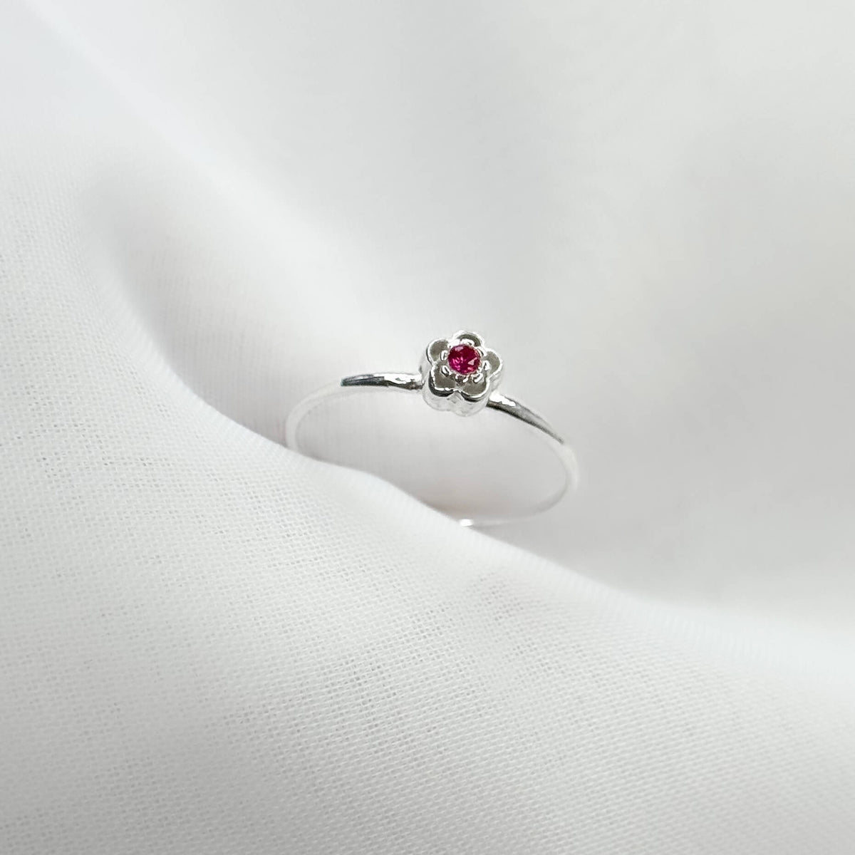 Anel Florzinha Botão Rosa