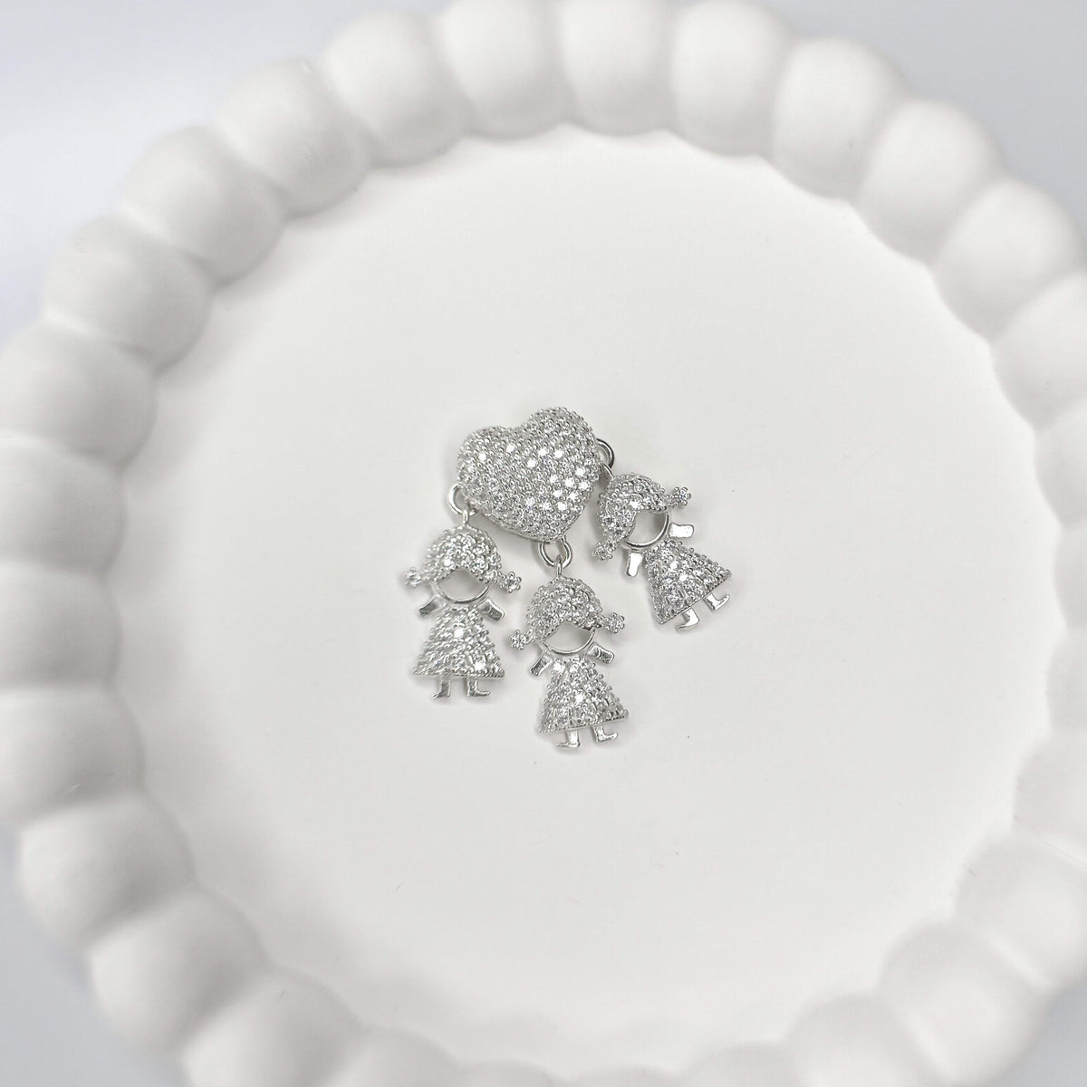 Pingente Filhos no Coração Cravejado