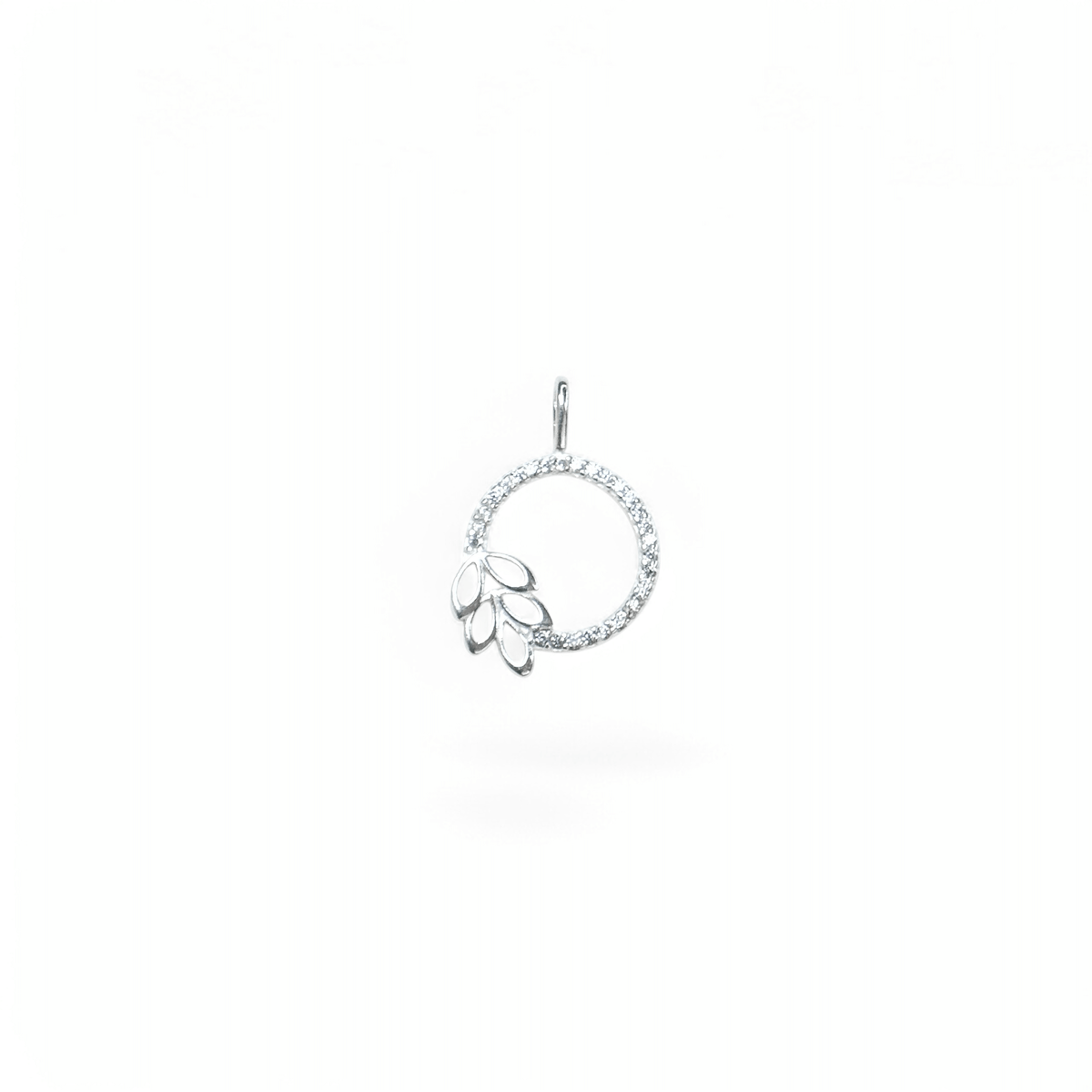 Pingente Folha Circular Cravejado