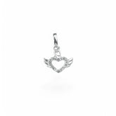 Pingente Coração com Asas Cravejado