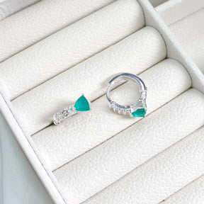 Argola Zircônia Triangulo Cravejada