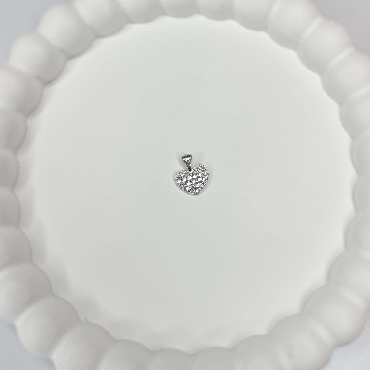 Pingente Coração Chapa Cravejado