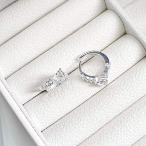 Argola Zircônia Triangulo Cravejada