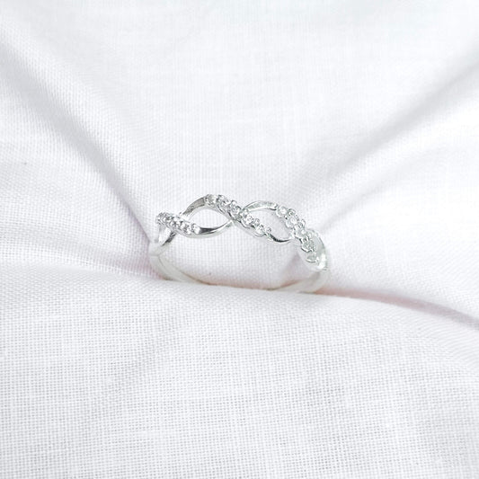 Anel Trança Cravejado