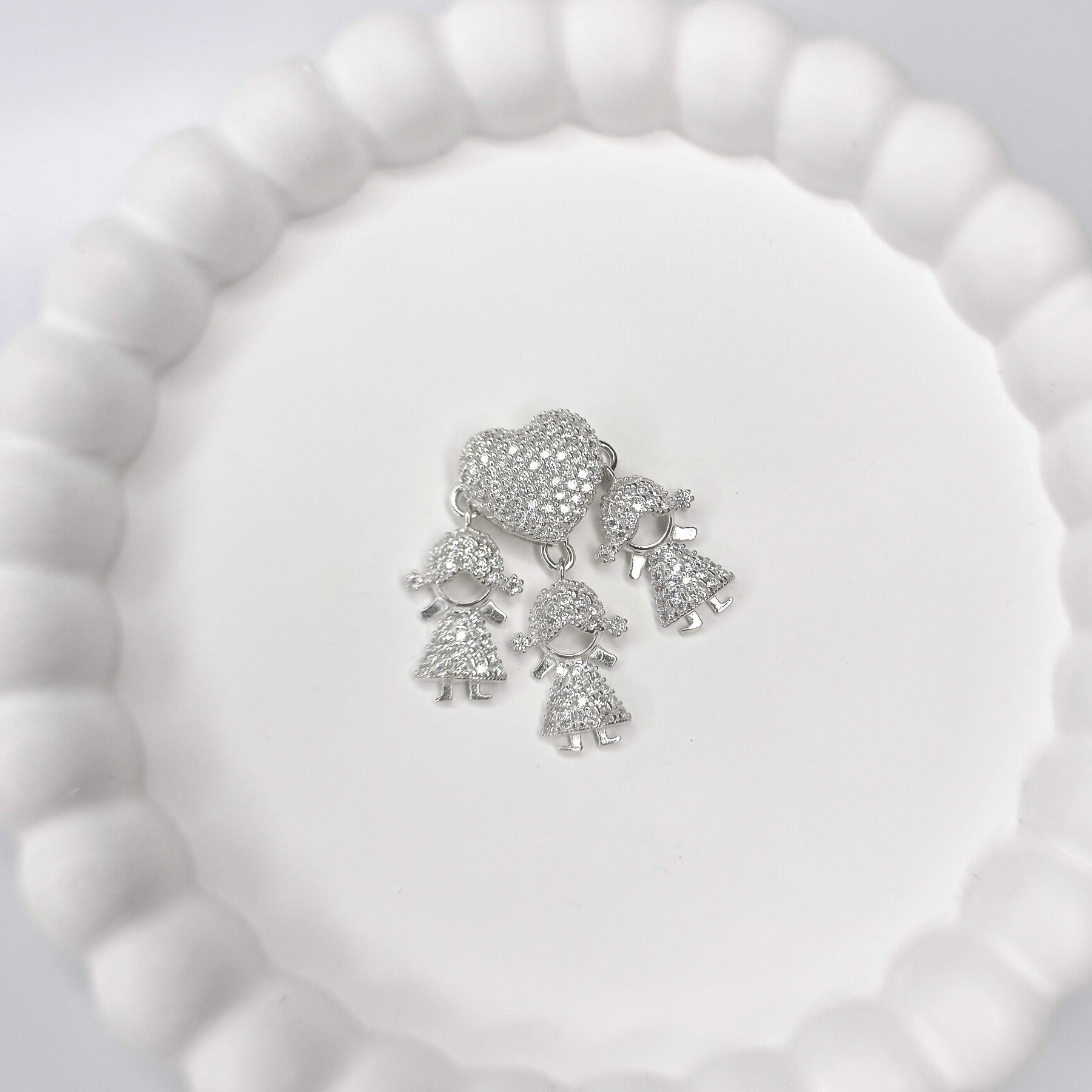 Pingente Filhos no Coração Cravejado