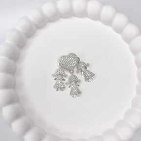 Pingente Filhos no Coração Cravejado