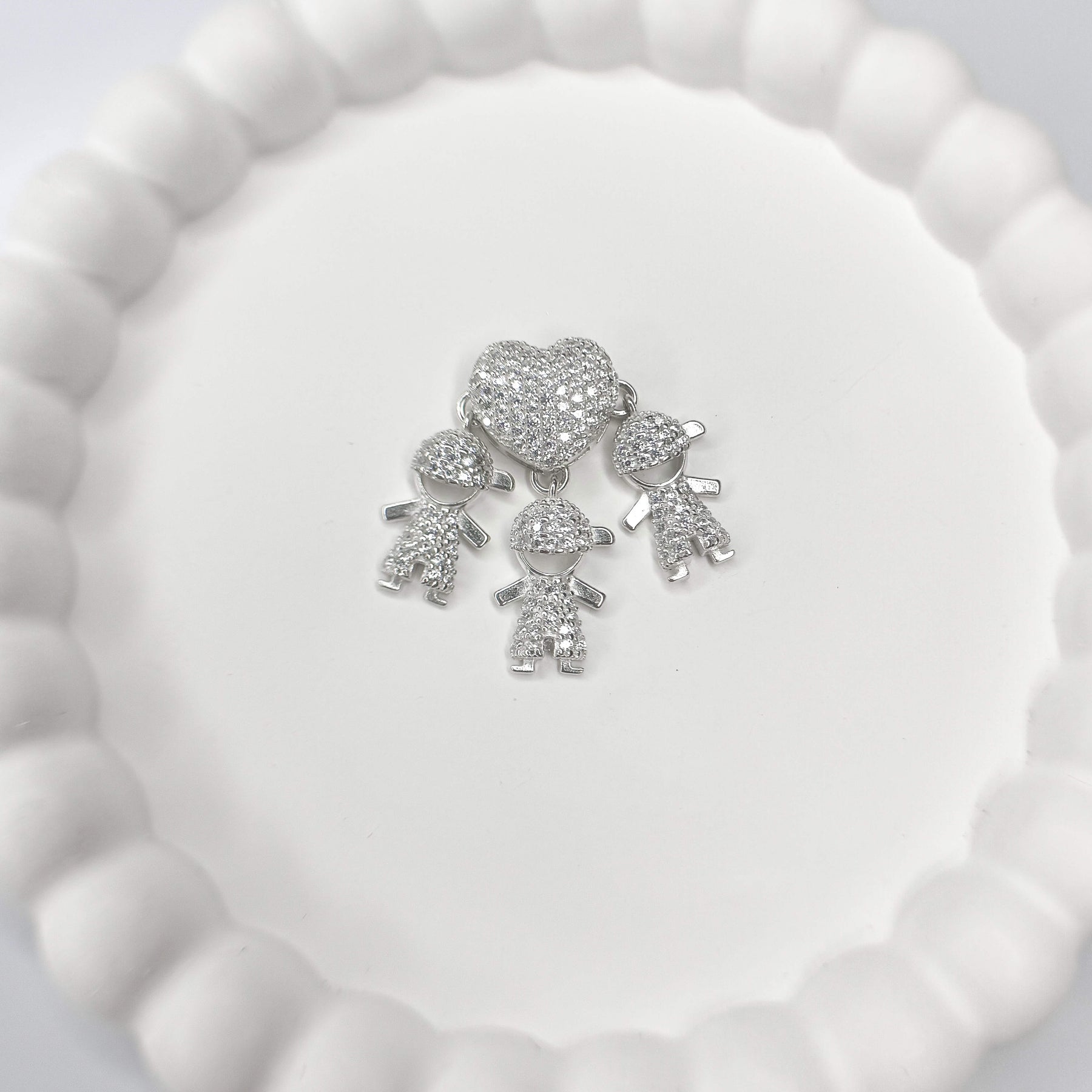 Pingente Filhos no Coração Cravejado