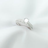 Anel Solitário Alto Branco