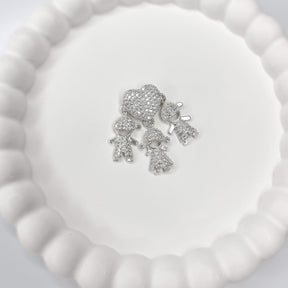 Pingente Filhos no Coração Cravejado